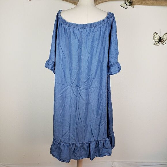 Dreams Co off the shoulder chambray dress - Picture 5 of 7